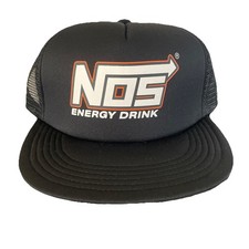 NOS energy drink trucker mesh foam hat snapback black original logo