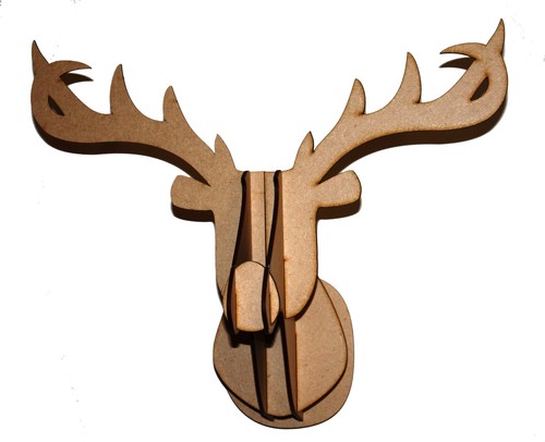 Deer stag head - deer, plain