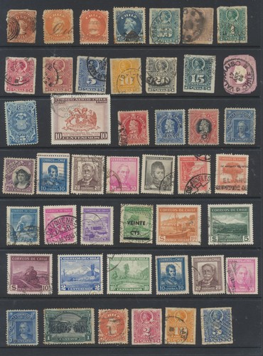 Chile stamps 1953 1990 back - stamps,