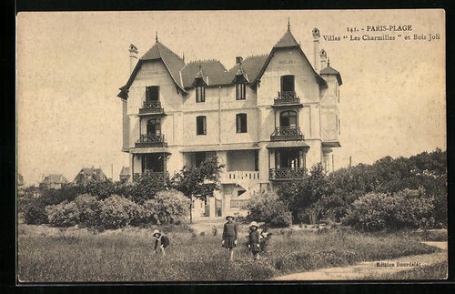 Old postcard paris plage - old, paris-plage