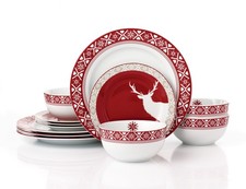 12pc Nordic Reindeer Dinner Set