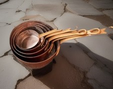 Antique Set of 5 Copper Tin