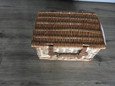 Cowshed Wicker Basket/hamper Lined Leather Look Straps 43cmL 30cm W 22cm D EMPTY