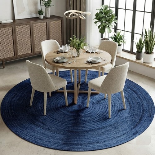 Rug jute round - round, 100%