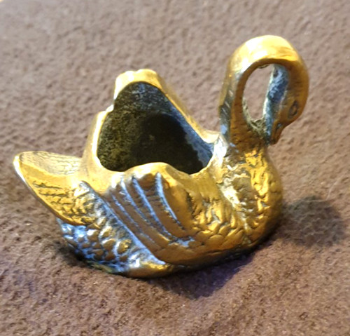 Vintage brass swan match - vintage,