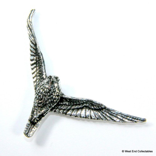 Swooping hawk pewter - hawk, pin