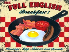 Full English Breakfast, Retro metal Sign vintage, Kitchen, Cafe