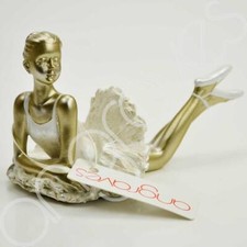 Cream And Gold Summer of Dance Playful Ballerina Lady Girl Figure Ornament