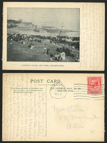 Broadstairs 1922 old - broadstairs, postcard