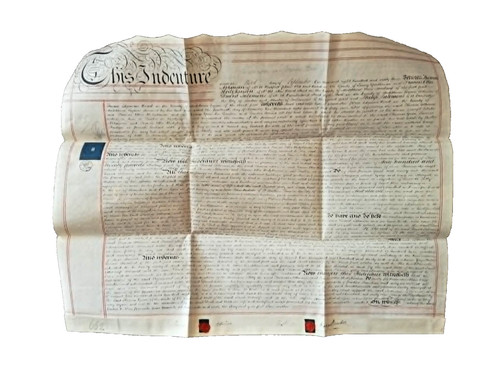 Victorian vellum indenture - vellum,