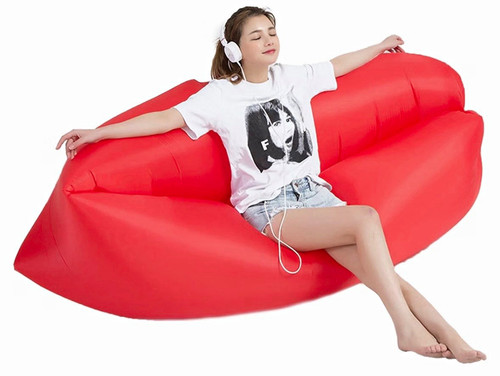 Red inflatable air lounger - air,