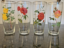 Rose Tumblers Set 4 Floral