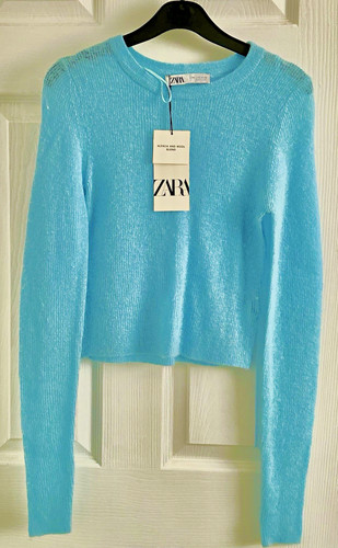 Zara baby blue crew - blue, knit