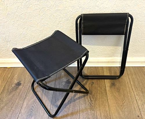 Black metal folding - metal, chairs