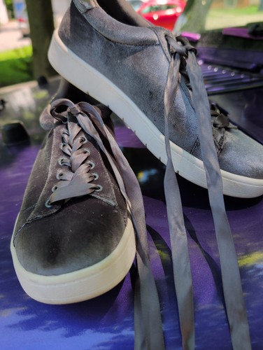 Gray velvet sneakers with - gray,