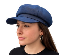 Denim Baker Boy Hat Newsboy Cap Blue Washed Denim Hats CRAGGI