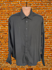 MENS YVES SAINT LAURENT YSL SIZE 17.5" BLACK FORMAL DOUBLE CUFF WORK PARTY SHIRT