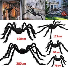 200CM Hairy Giant Spider Halloween Prop Haunted House Party In/Outdoor Decor New
