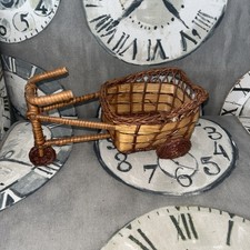 Vintage Woven Wicker Plant Holder Stand Bike Bicycle decoration 