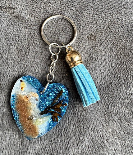 Blue glitter heart - blue,