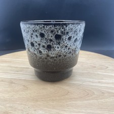 70s Vintage Retro West German Style Brown Mottled Plant Pot Planter MCM
