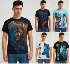 Mens Animal Print 3D lion wolf