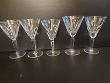 5 Waterford Sheila White Wine Glasses, H-16 cm, Read Description