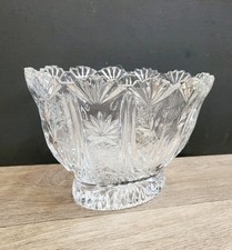 Vintage Heavy Oval Cut Glass