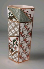 Mason's Ironstone 'APPLIQUE' Pattern Hexagonal Vase - 10 ins Tall