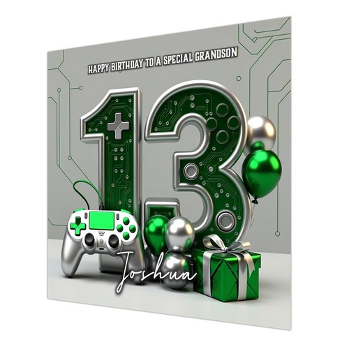 13th gaming birthday card for - gaming,