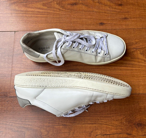 Gucci white grey logo - logo, lace-up