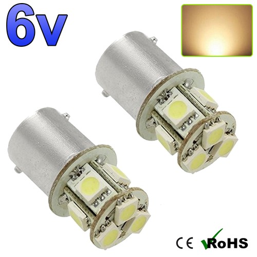 Warm white ba15s - 6v,