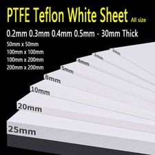 White PTFE Sheet Plate Hard Plastic Panel High Thermoplastic Thick 0.2-30mm DIY