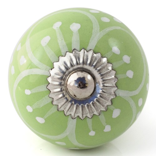 Pink green ceramic - , knobs