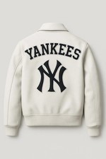 White Leather Yankees Varsity