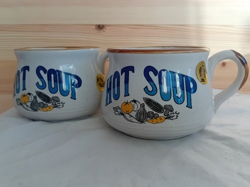 Vintage style soup cups - cups, x2