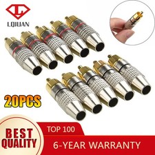 RCA Male Plug Audio Video Adapter Solderless for Speaker Cable Multimedia CCTV