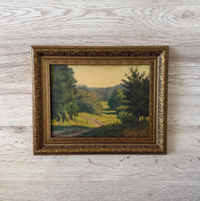 Antique oil painting - , framed