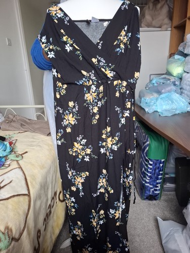 Black floral neck long - h&m,