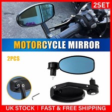 2Pair 7/8'' Handle Bar End Rear View Side Motorcycle Mirror For ATV Scooter Bike