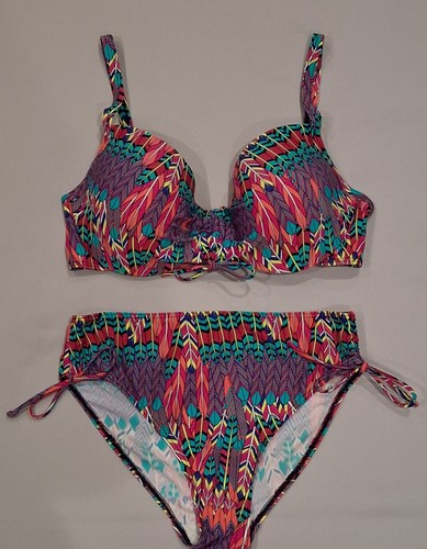 Bright print ruched bikini - bikini, by
