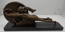 Art Deco Lady Bronze 'Towards Destiny' by A Gennarelli - Signed - Marble Base
