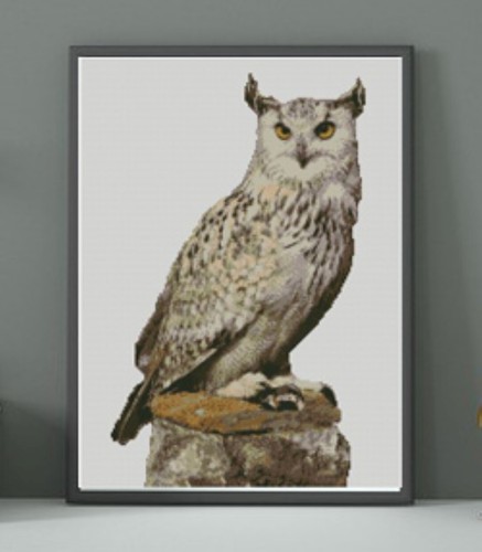 Eagle owl counted - counted, cross
