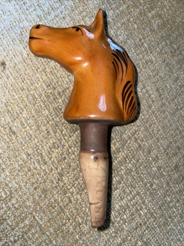 Vintage ceramic brown horse - ceramic,
