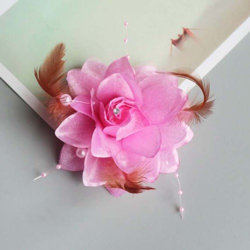 Flower feather fascinator - feather,