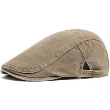 Men Flat Cap Washed Newsboy