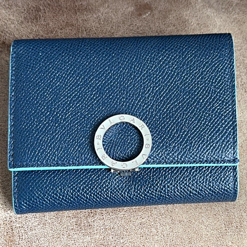 Bvlgari blue leather wallet - bvlgari,