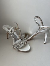 Badgley Mischka Collection Marina Ankle Strap Sandal White Size 7 New