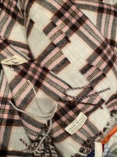 Jack Wills Womens Pink Tartan Large Shawl Scarf or Throw #GL