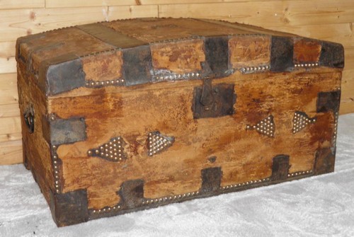 Georgian oak steamer trunk - georgian,